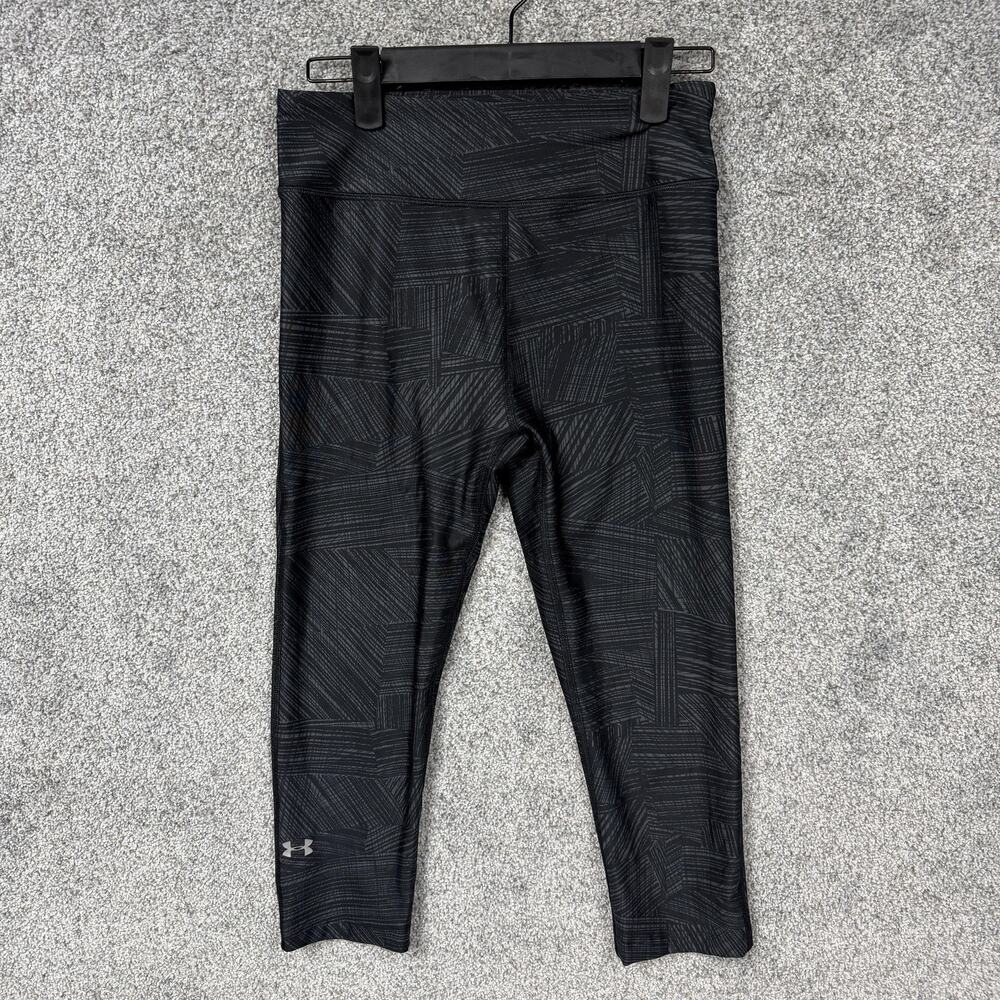 Under Armour Compression Leggings Womens S 25x18 Black Gray HeatGear Athleisure